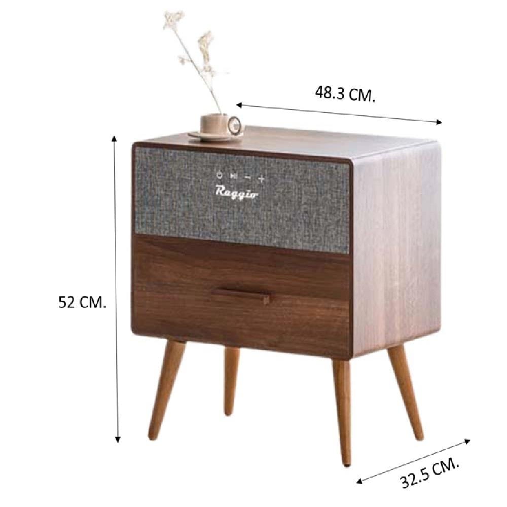 โต๊ะข้างอัจฉริยะ RAGGIO STN-480 สีวอลนัท