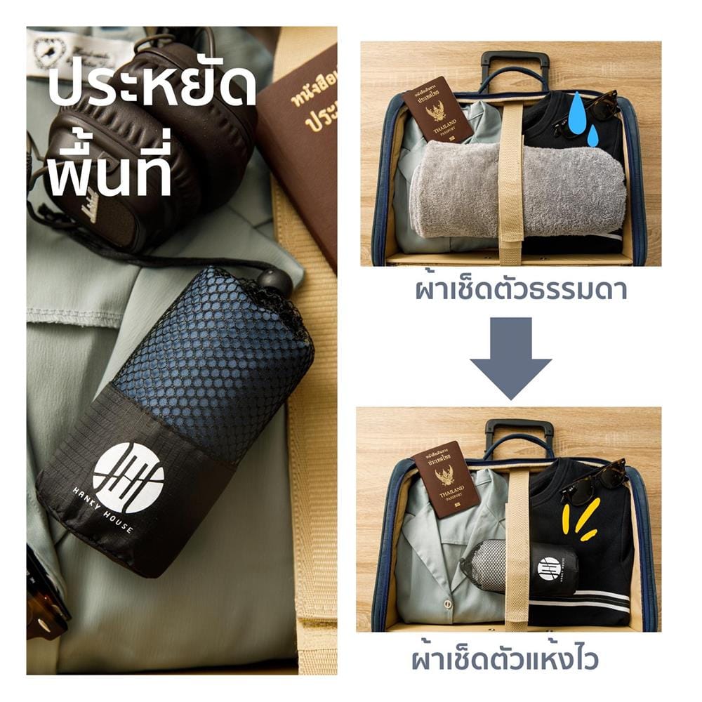 ผ้าขนหนู Hanky House Travel สีกรมท่า_2