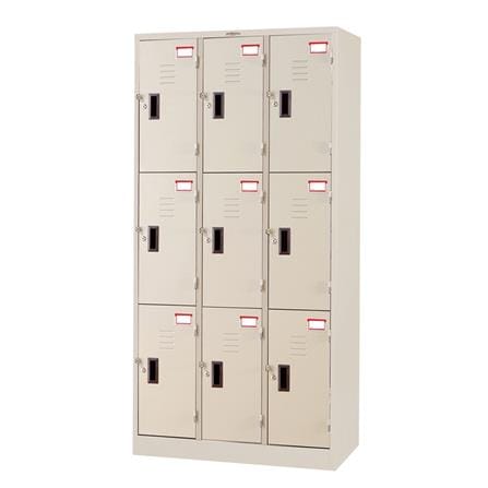 ตู้ล็อกเกอร์ 9 ประตู SURE LK-009 สีครีม_0