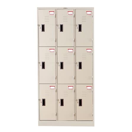 ตู้ล็อกเกอร์ 9 ประตู SURE LK-009 สีครีม_1