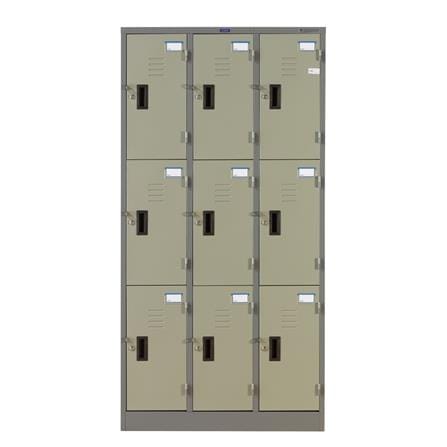 ตู้ล็อกเกอร์ 9 ประตู SURE LK-009 สีเทา/ครีม_2