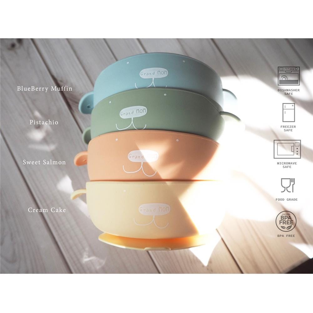 ชามซิลิโคนก้นดูดGRANDMOM 250 มล.สีเหลือง_4