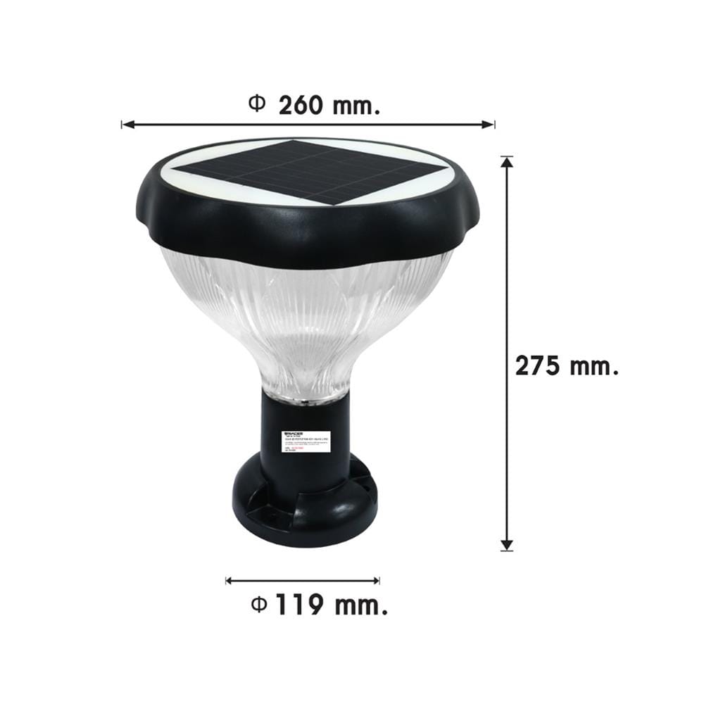 ไฟหัวเสา SOLAR RACER MILANO 2 40 วัตต์ RGB