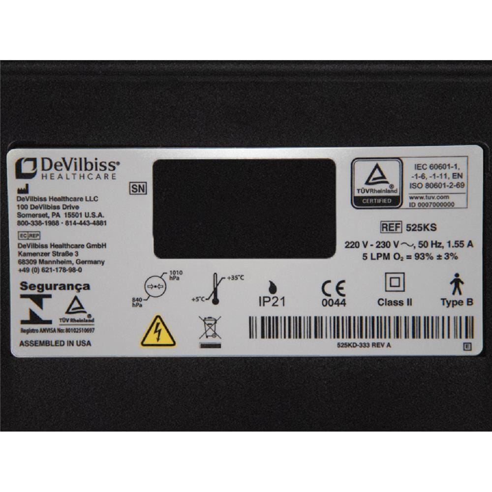 เครื่องผลิตออกซิเจน 5 ลิตร DEVILBISS 525KS สีดำ_7
