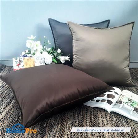 หมอนอิง HOME LIVING STYLE SATINY 24X24 นิ้ว สีเทา_2