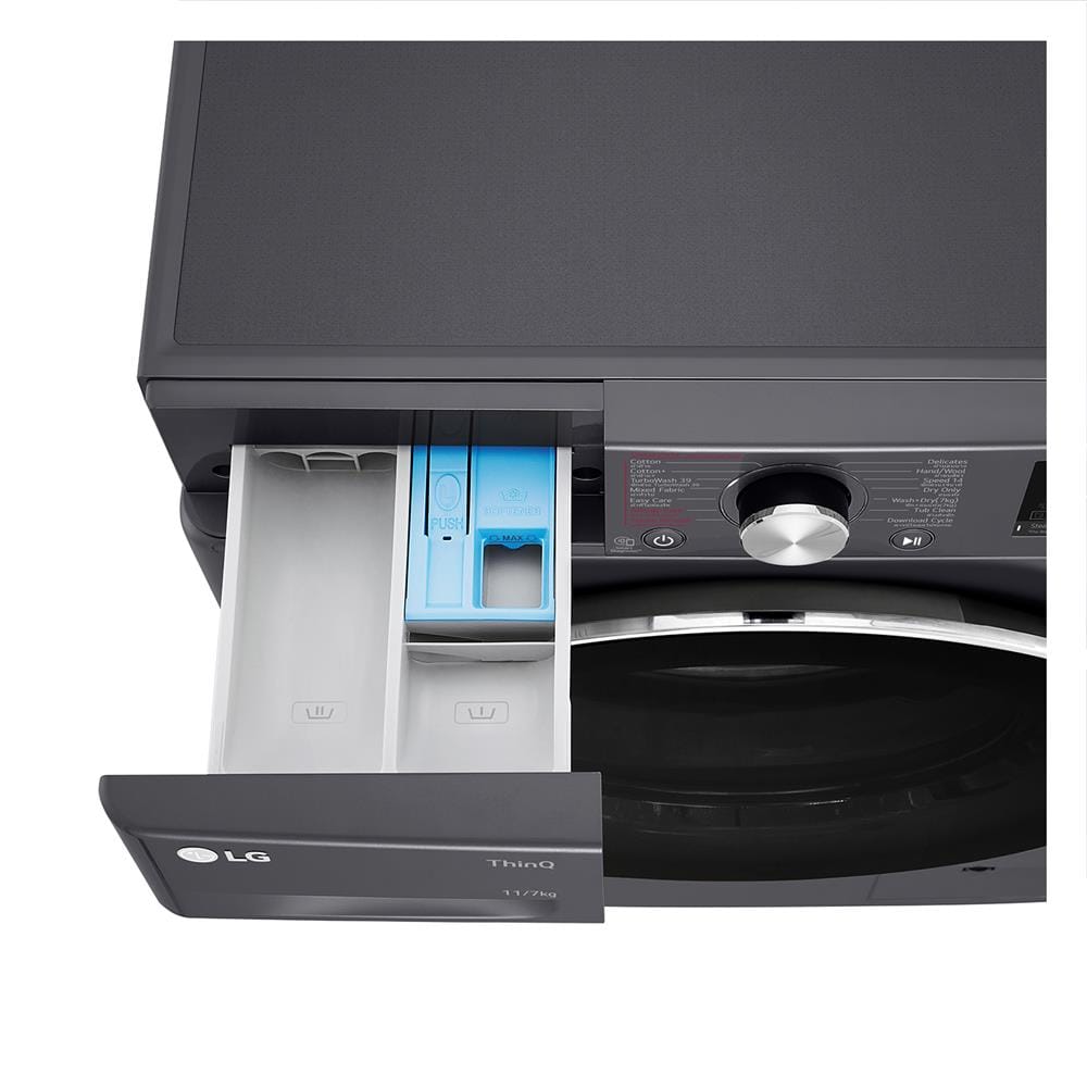 เครื่องซักอบผ้าฝาหน้า LG FV1411H3M 11/7 กก. 1400RPM อินเวอร์เตอร์ สีดำ