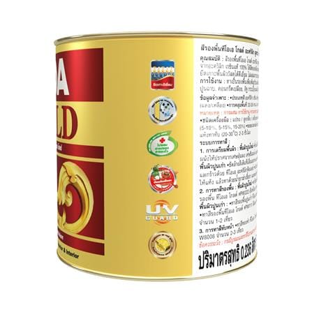 สีทองคำอะคริลิก สูตรน้ำ TOA GOLD GW919 สีทองสวิส 1/2 PT_2