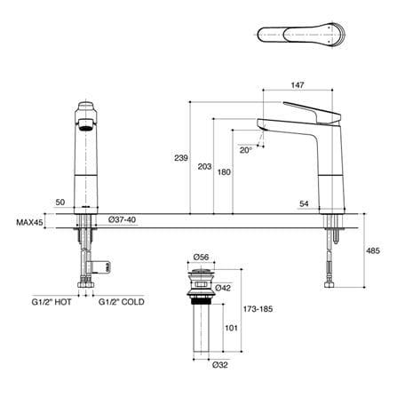ก๊อกอ่างล้างหน้าผสม KOHLER K-33063T-4-AF_1