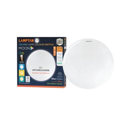 ไฟเพดาน LED LAMPTAN MOON 16 นิ้ว 36 วัตต์ DAYLIGHT/COOL WHITE/WARM WHITE สีขาว_3