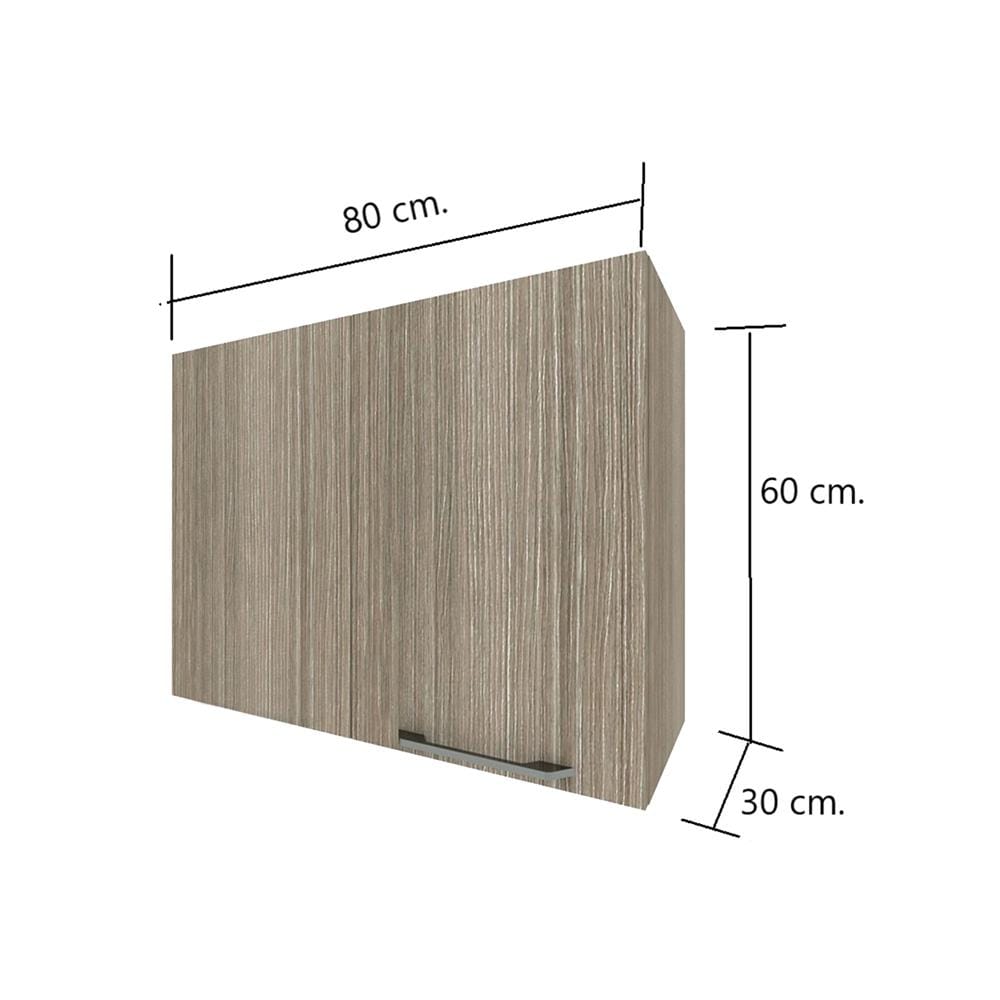ตู้แขวนเข้ามุมซ้าย มือจับสีดำ WPC PARAZZO ENZO 80X60 ซม. เอ็มไพร์โอ๊ก