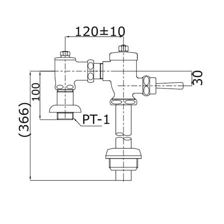 ฟลัชวาล์วโถชายท่อตรง TOTO TS404NSK_1