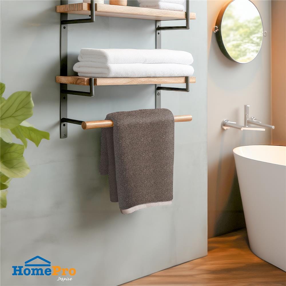 ผ้าขนหนู ME LIVING STRIPE 27X54 นิ้ว สีน้ำตาล