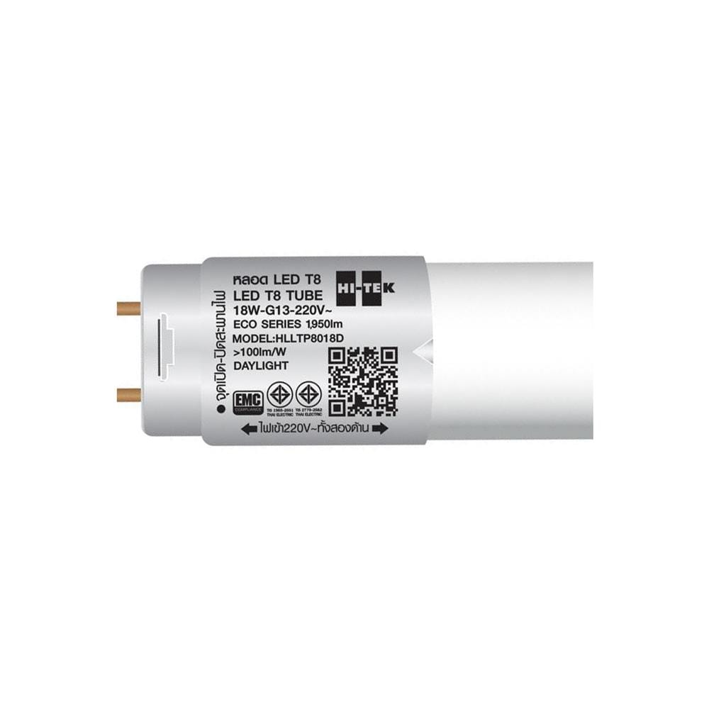 หลอด LED HI-TEK T8 ECO DE 18 วัตต์ DAYLIGHT G13 แพ็ก 4 ชิ้น