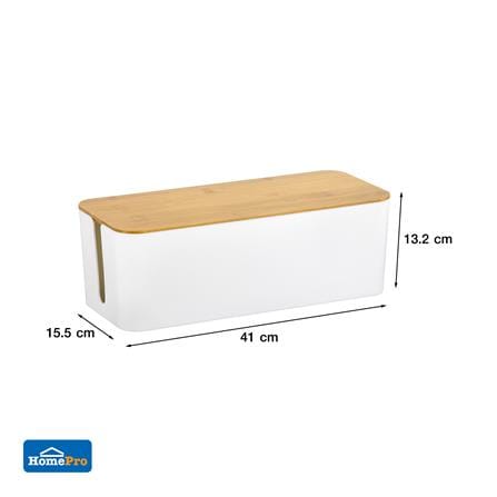 กล่องเก็บสายไฟ STACKO 41x15.5x13.2cm สีขาว_7