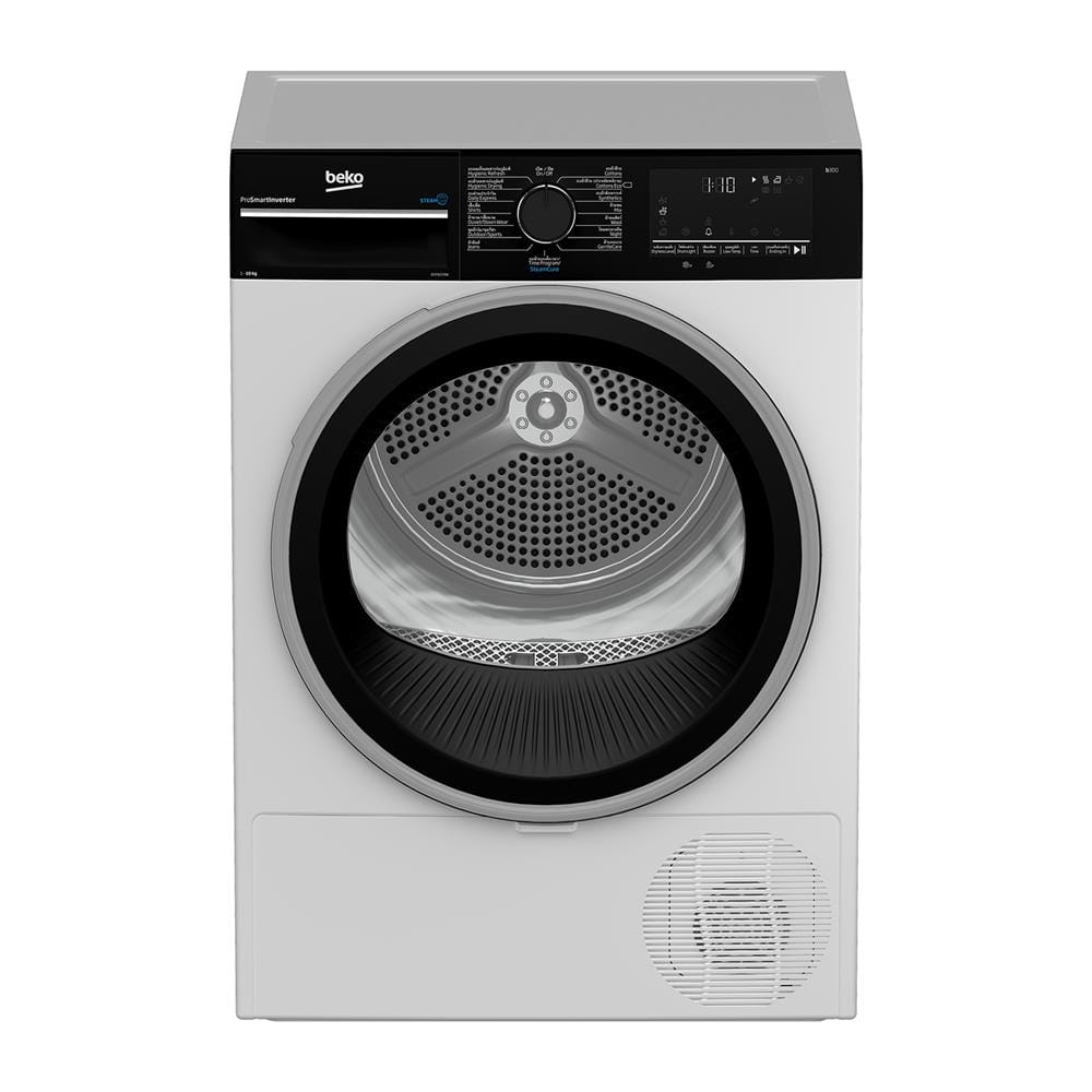 เครื่องอบผ้าฝาหน้า BEKO B3T4229W 10 กก. HEAT PUMP สีขาว