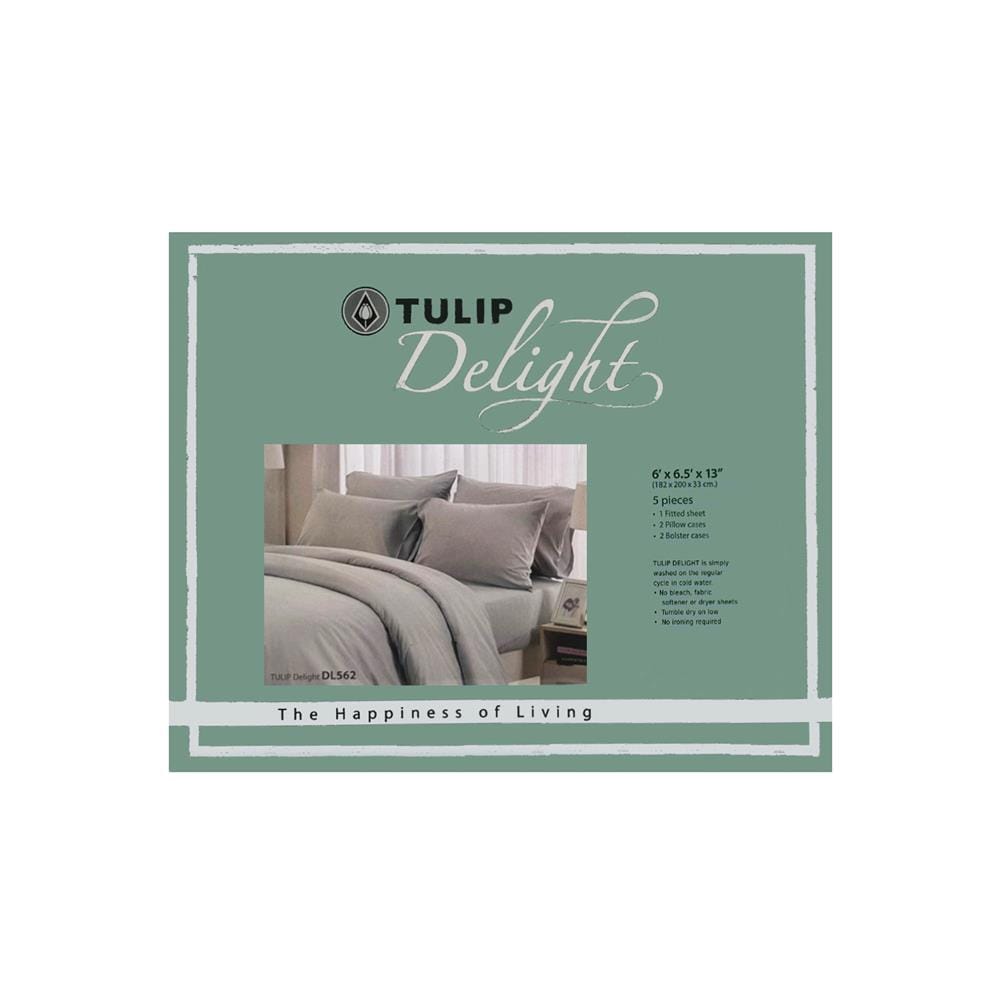 ชุดผ้าปูที่นอน 6 ฟุต 5 ชิ้น TULIP DELIGHT 60056-DL562