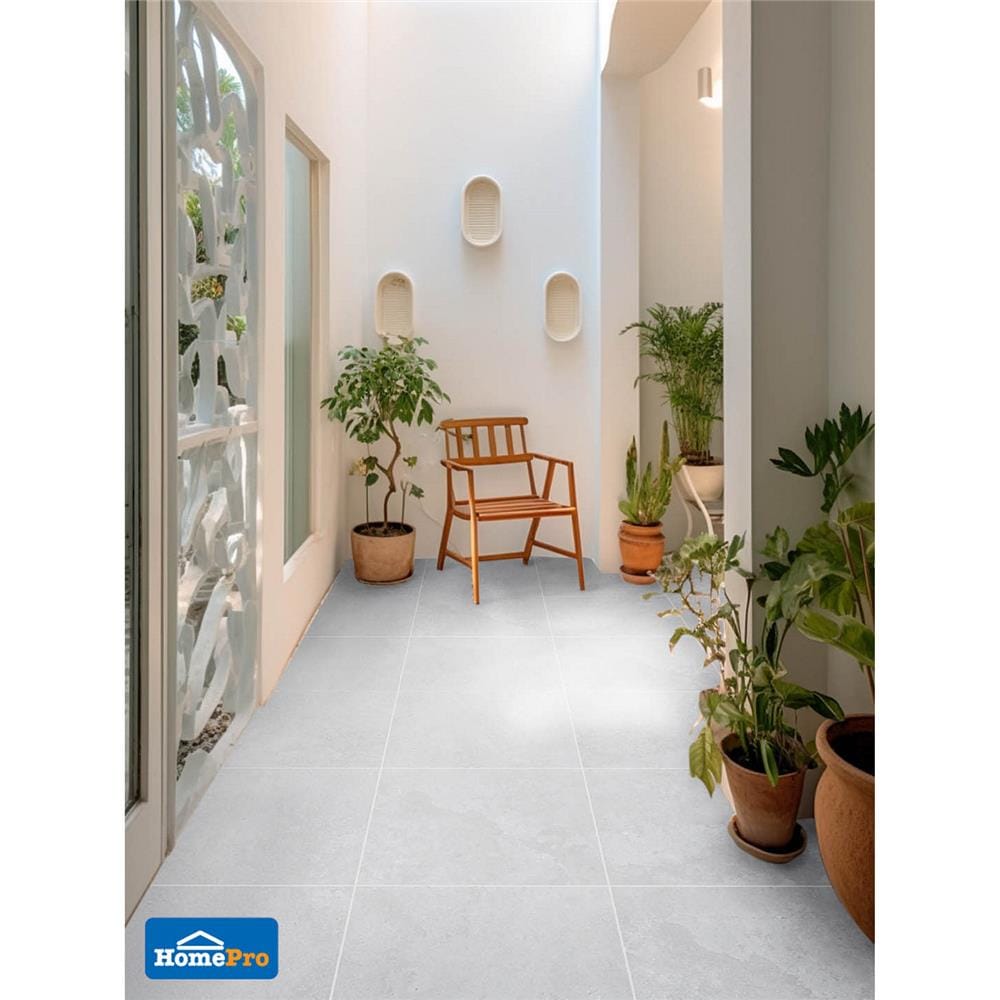 กระเบื้องพื้นพอร์ซเลน 60x60 ซม. TARA รีโอน่า เกรย์ A 1.44M2