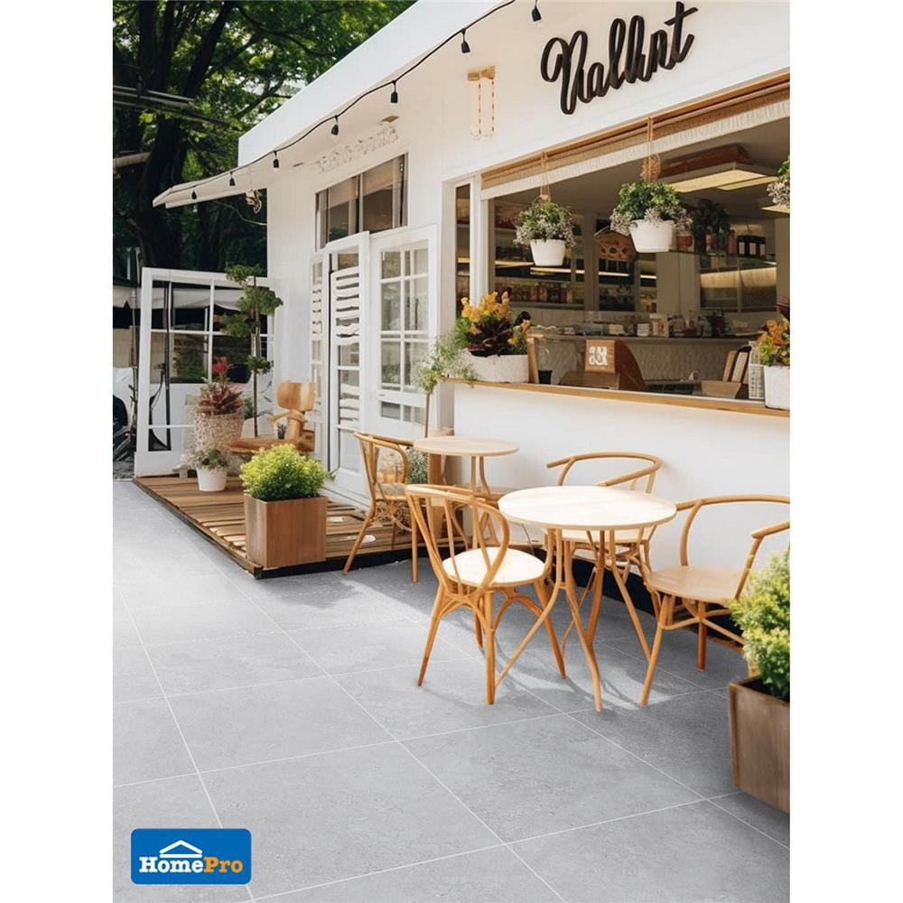 กระเบื้องพื้นพอร์ซเลน 60x60 ซม. TARA รีโอน่า เกรย์ A 1.44M2