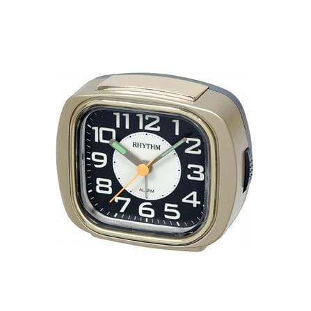 นาฬิกาตั้งโต๊ะพลาสติก RHYTHM CRE847WR18 3X3.5 นิ้ว สีทอง_0
