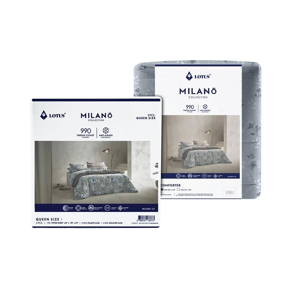ชุดผ้าปูที่นอน 5 ฟุต 6 ชิ้น LOTUS MILANO 02