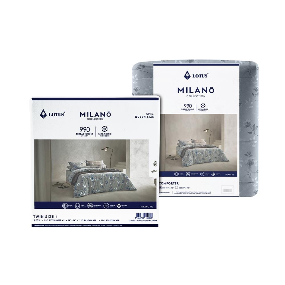 ชุดผ้าปูที่นอน 3.5 ฟุต 4 ชิ้น LOTUS MILANO 02