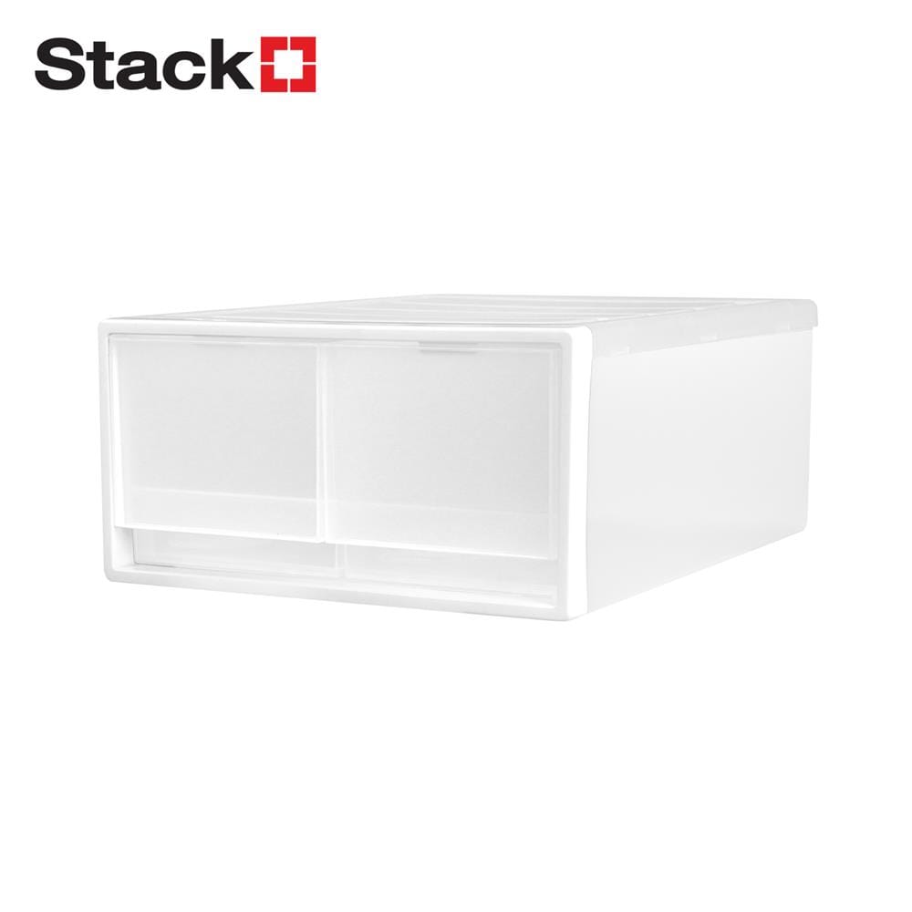 กล่องลิ้นชัก 2 ช่อง STACKO CK-32 26x33x13.5 ซม. สีขาว_0