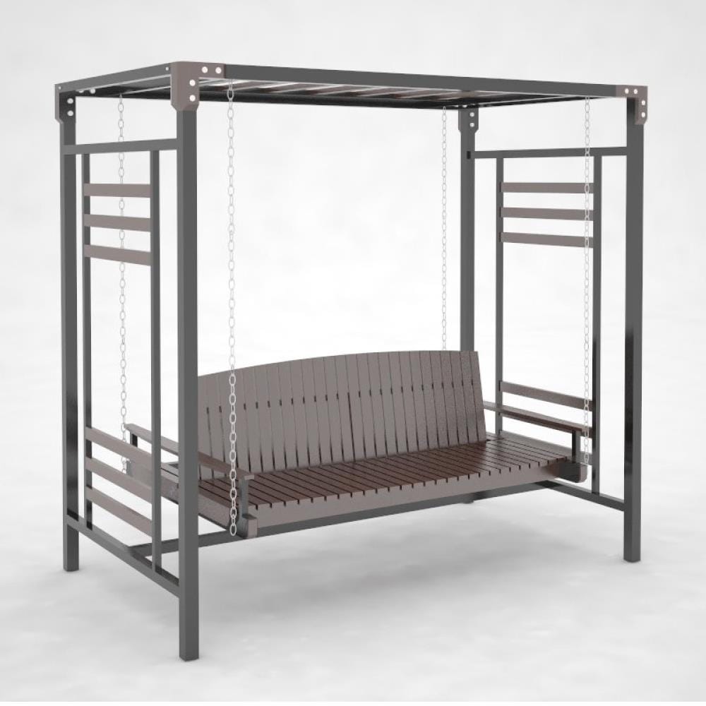 ชิงช้า 3 ที่นั่ง BUA DESIGN SPRING ECO WOOD สี OAK/ดำ
