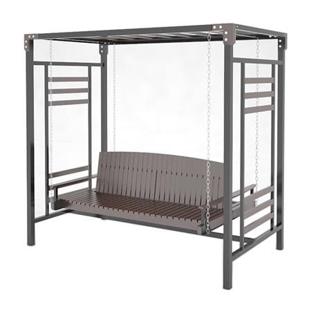 ชิงช้า 3 ที่นั่ง BUA DESIGN SPRING ECO WOOD สี OAK/ดำ