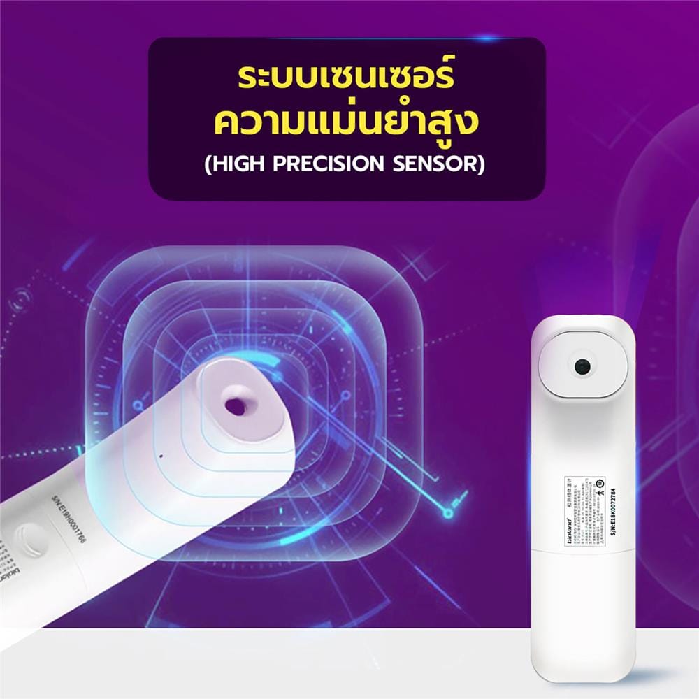 เครื่องวัดอุณหภูมิร่างกาย หน้าจอเปลี่ยนสีตามอุณหภูมิ ALLWELL E122 สีขาว_3