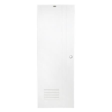 ประตูห้องน้ำ UPVC AZLE PZLV3 70X200 ซม. สีขาว เจาะลูกบิด