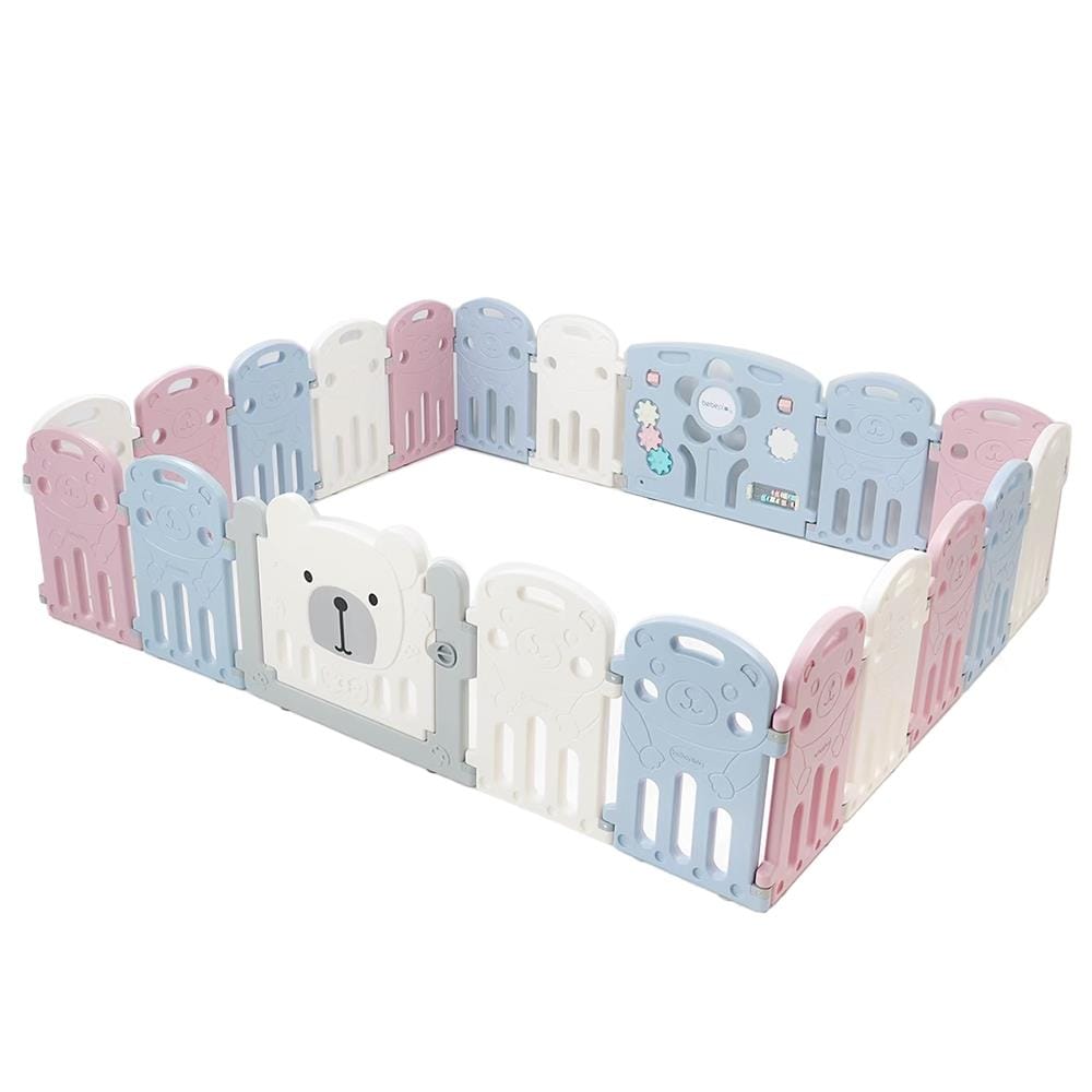 คอกกั้นเด็ก BEBEPLAY Size L+ สีฟ้า-ชม-ขา_0