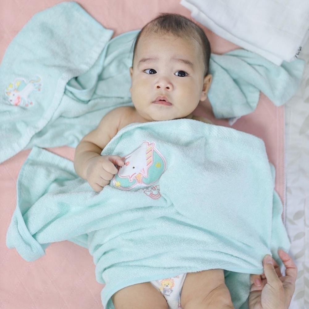 ผ้าเช็ดตัวด็กใยไผ่ GRACEKIDS เขียว_4
