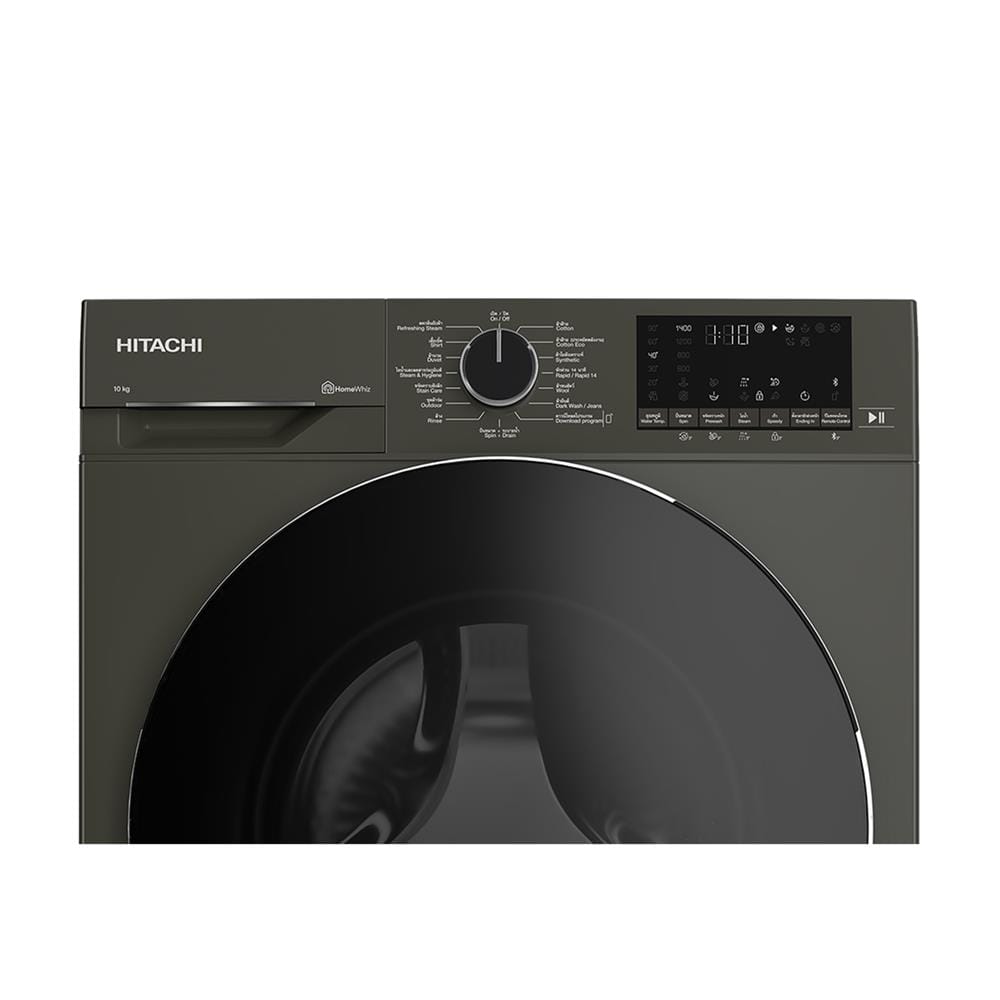เครื่องซักผ้าฝาหน้า HITACHI BD100YFVEM 10 กก. 1400RPM อินเวอร์เตอร์ สีดำ