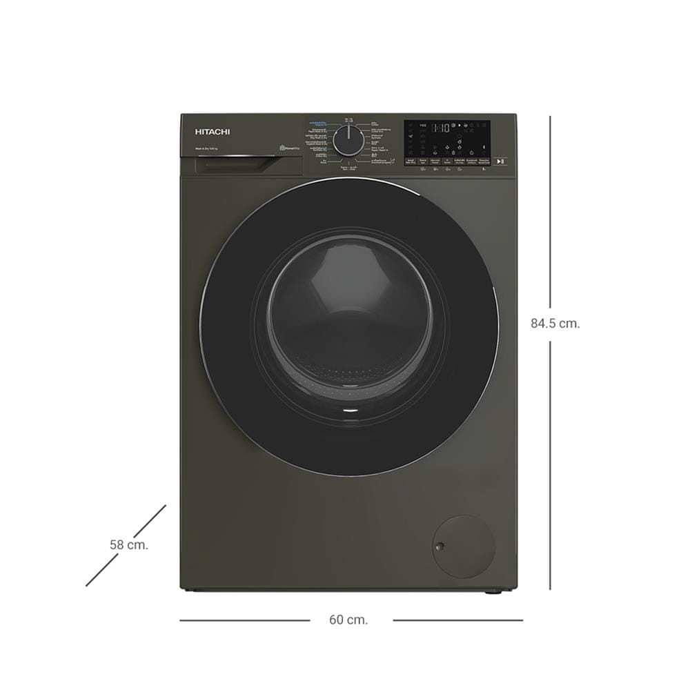 เครื่องซักอบ HITACHI BDD100YFVEM 10/6 กก. 1400RPM อินเวอร์เตอร์ สีดำ