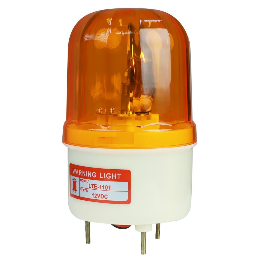 ไฟเตือนแบบหมุน DEXZON 4 นิ้ว DC 12 โวลต์ 10 วัตต์ สีเหลือง