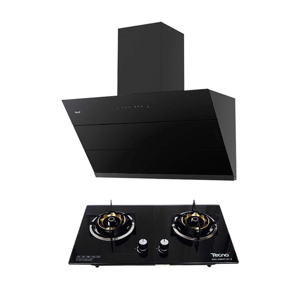 เตาฝัง+เครื่องดูดควัน TECNOPLUS SET HB207141+90SLOPEB