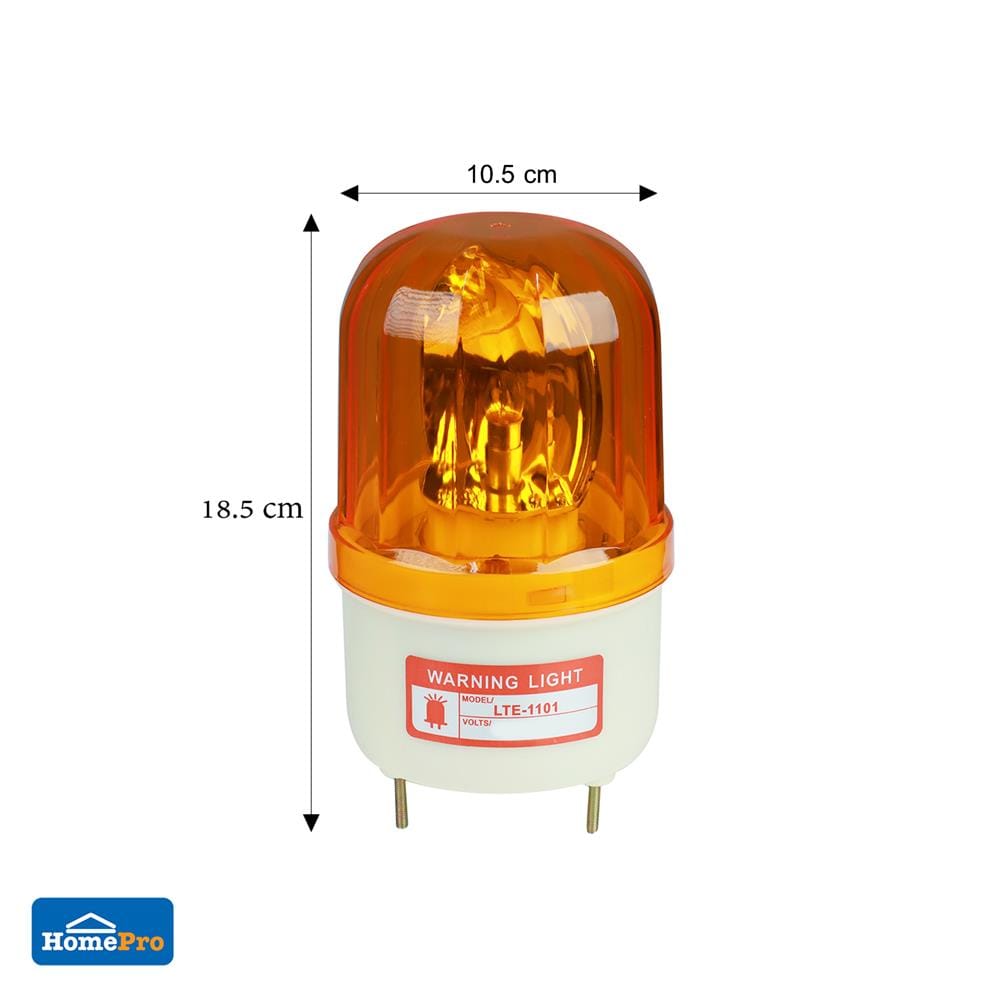 ไฟเตือนแบบหมุน DEXZON 4 นิ้ว AC 220 โวลต์ 10 วัตต์ สีเหลือง