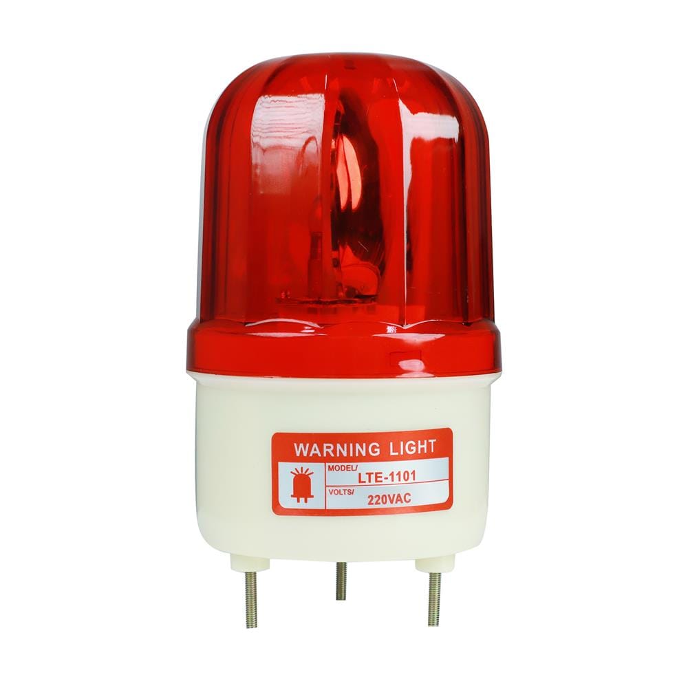 ไฟเตือนแบบหมุน DEXZON 4 นิ้ว AC 220 โวลต์ 10 วัตต์ สีแดง