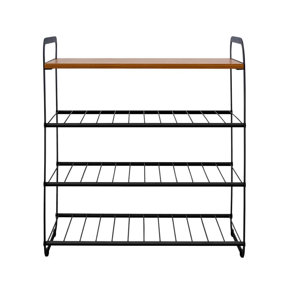 ชั้นวางรองเท้า 3 ชั้น STACKO FLEXI ท็อปไม้สีเอเชียนทีค 60x30x68 ซม. สีเทา