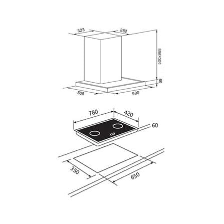 เตาฝัง+เครื่องดูดควัน LINEA G78 2G +LDH TC 90.1_4