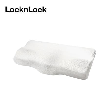 หมอนสุขภาพ เมมโมรี่โฟม LOCKNLOCK HLW114 60x35x12 ซม. สีขาว