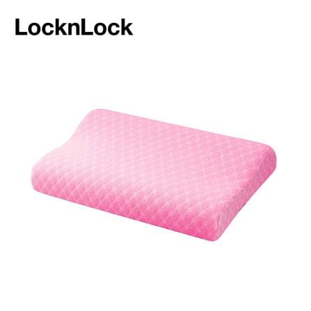 หมอนหนุน เมมโมรี่โฟม LOCKNLOCK 35x24x6 ซม. สีชมพู_0