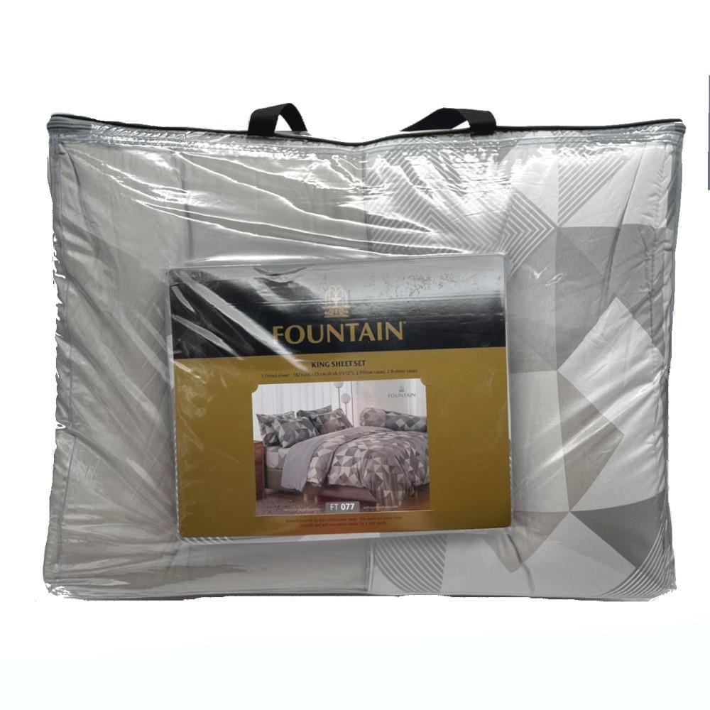ชุดผ้าปูที่นอน 6 ฟุต 6 ชิ้น FOUNTAIN PRINTED 70209-FT077