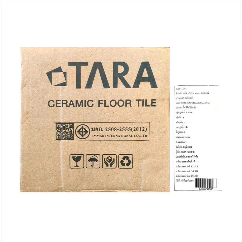 กระเบื้องพื้นพอร์ซเลน 20x20 ซม. TARA คลาสสิค มัลติคัลเลอร์ A 1 ตร.ม.