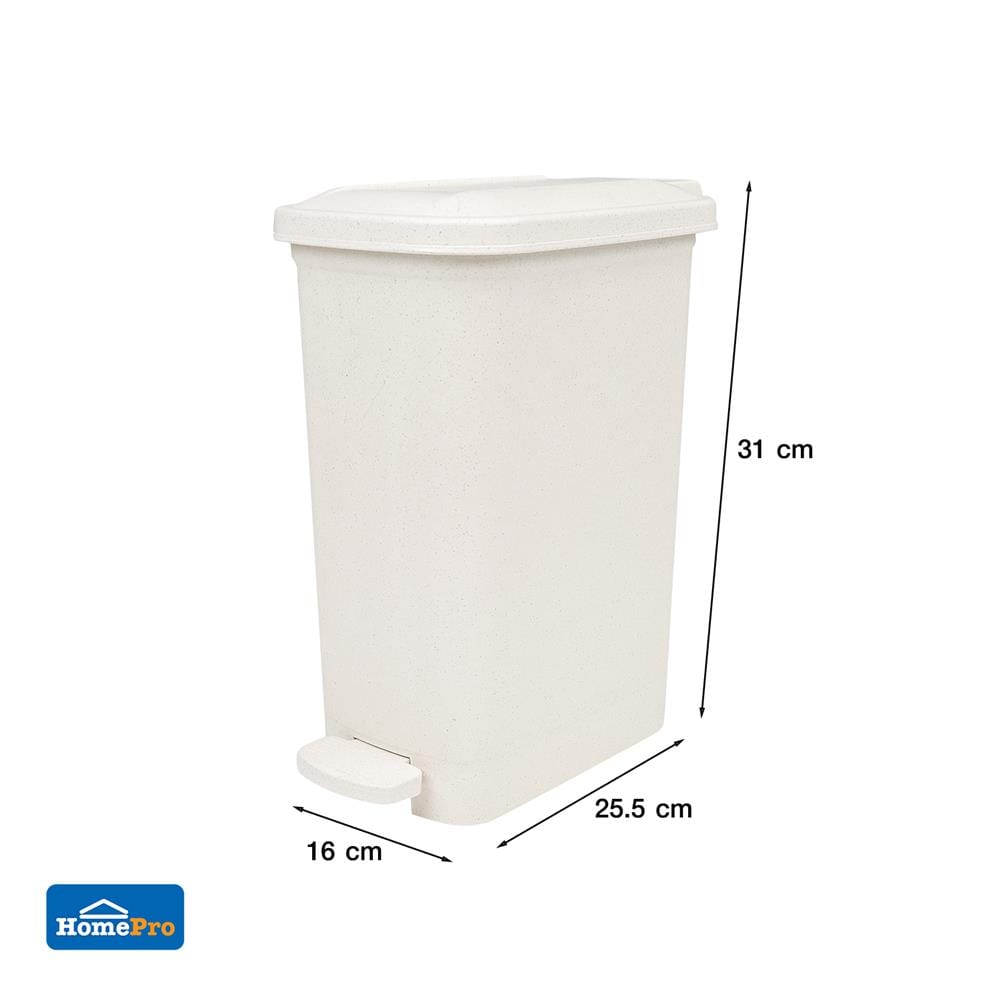 ถังขยะเหยียบเหลี่ยม ACCO SIMPLY 6 ลิตร สีขาว