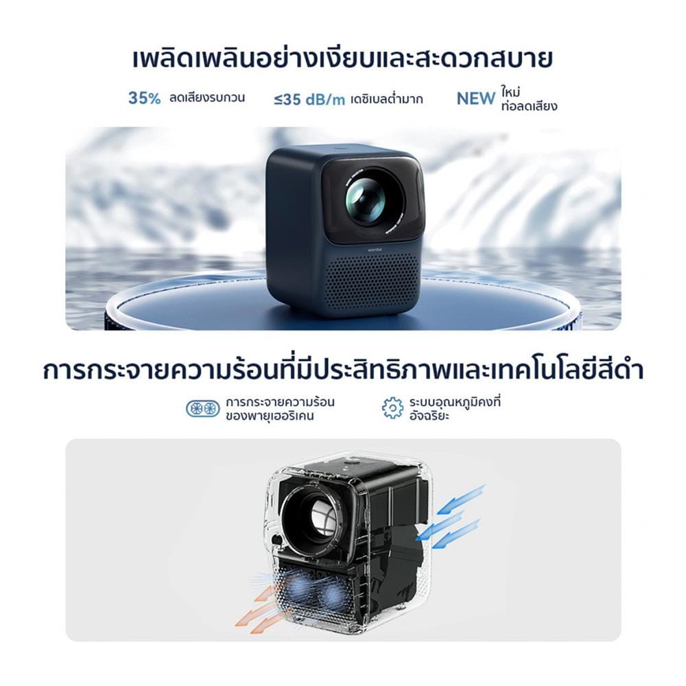 โปรเจคเตอร์ WANBO T2 MAX สีน้ำเงิน