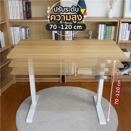 โต๊ะปรับระดับไฟฟ้า DESKSPACE DESK4 120 ซม. สีโอ๊ค/ขาว_11