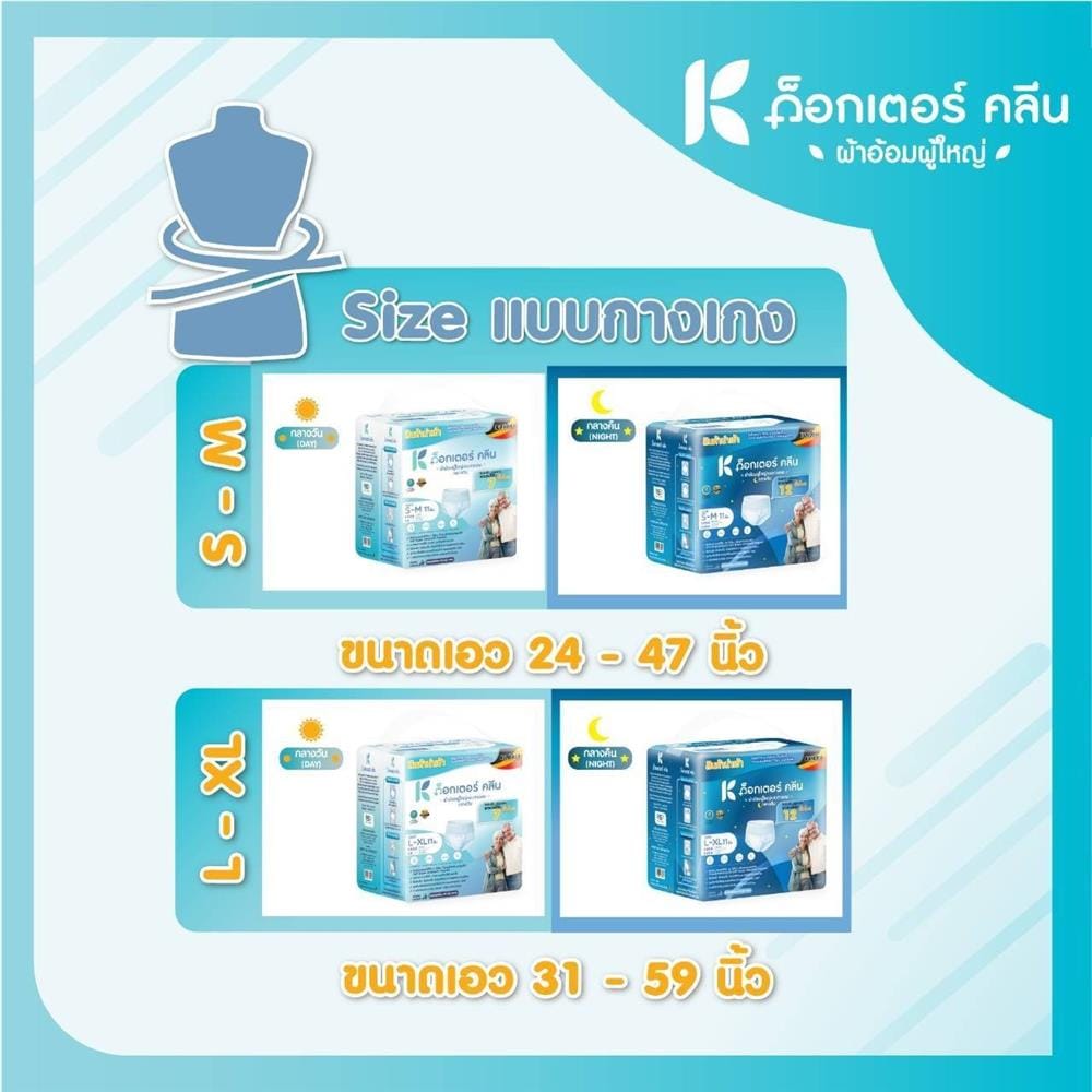 ผ้าอ้อมผู้ใหญ่แบบกางเกง DR.KLEAN กลางคืน ไซซ์ S-M แพ็ก 11 ชิ้น_4
