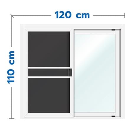 หน้าต่างบานเลื่อน อะลูมิเนียม S-S มุ้ง LYNN OK 120X110 ซม. สีขาว_0