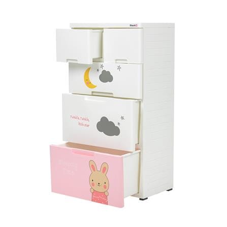 ตู้ลิ้นชัก 4 ชั้น STACKO A58 TINY 58x38x109 ซม. สีชมพู/ขาว_3